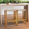 Rustic Wood Bar Stools Set | Natural Wood Color with Light Brown PE Rattan | Elevate Your Patio Experience